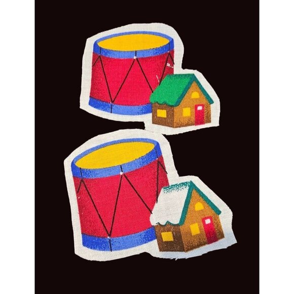 Christmas Fabric Cut Outs 20 +  Santa, Christmas Tree, Ornament Print Fabric - Picture 11 of 12